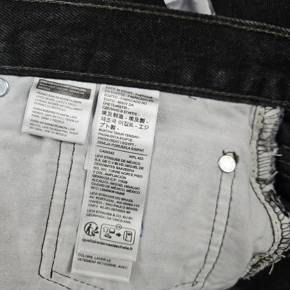 Levis 550 Relaxed Fit Black Stretch Denim Jeans Mens 52x32 01550-0260